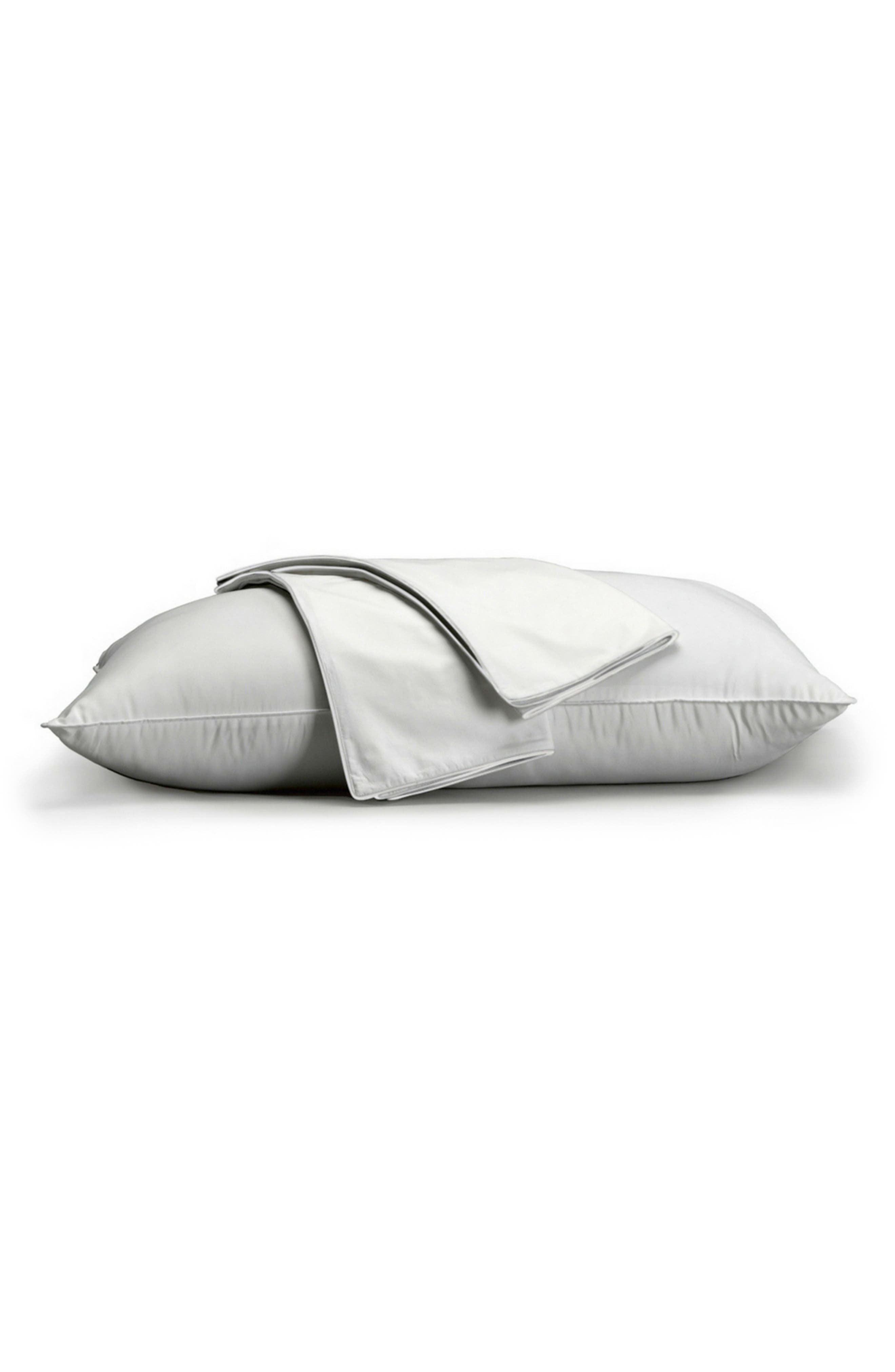 White Cotton Percale Standard Pillow Protector - Set of 2