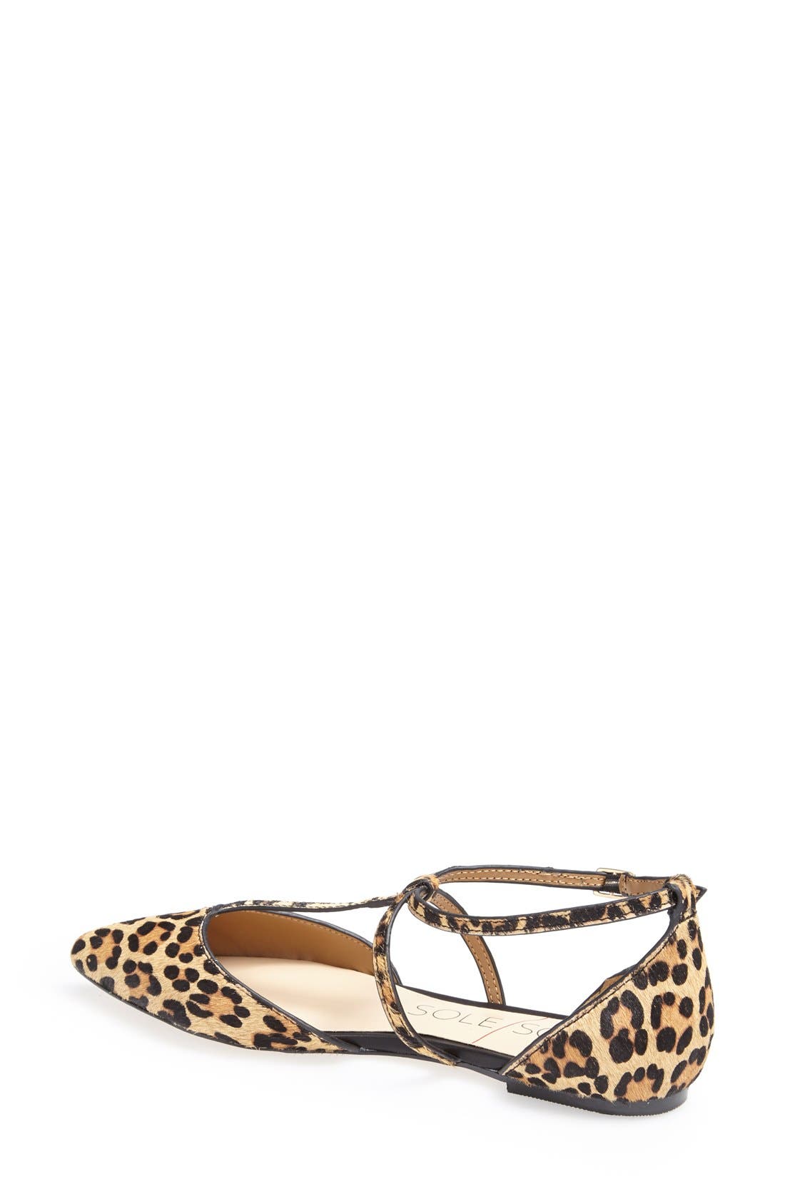 'Chandler' Pointy Toe Flat, Alternate, color, LEOPARD