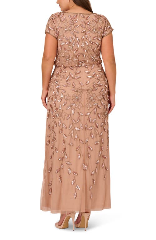 ADRIANNA PAPELL ADRIANNA PAPELL BEADED BLOUSON GOWN