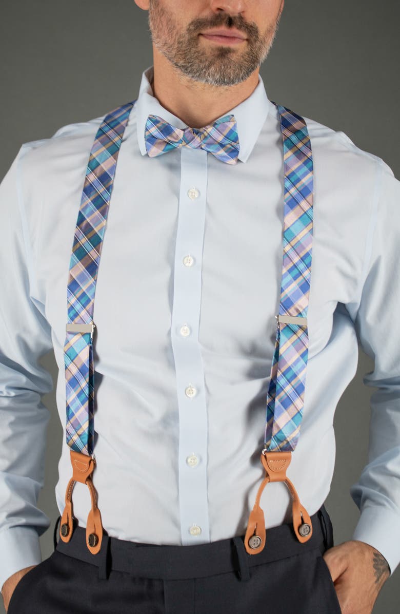 Trafalgar Sherwood Plaid Silk Bow Tie, Alternate, color, 