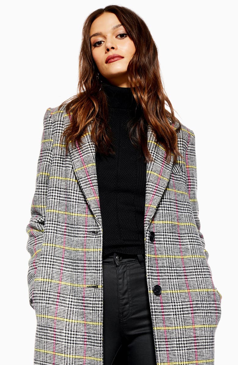 Topshop Piper Check Jacket, Alternate, color, 
