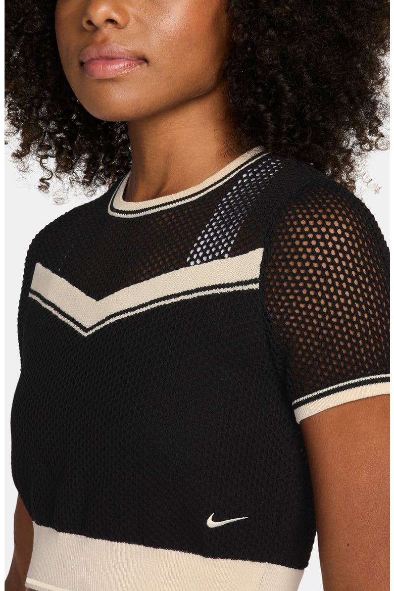 Sportswear Chill Crop Top, Alternate, color, BLACK/ CHALK/ CHALK