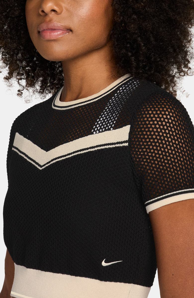 Nike Sportswear Chill Crop Top, Alternate, color, Black/ Chalk/ Chalk