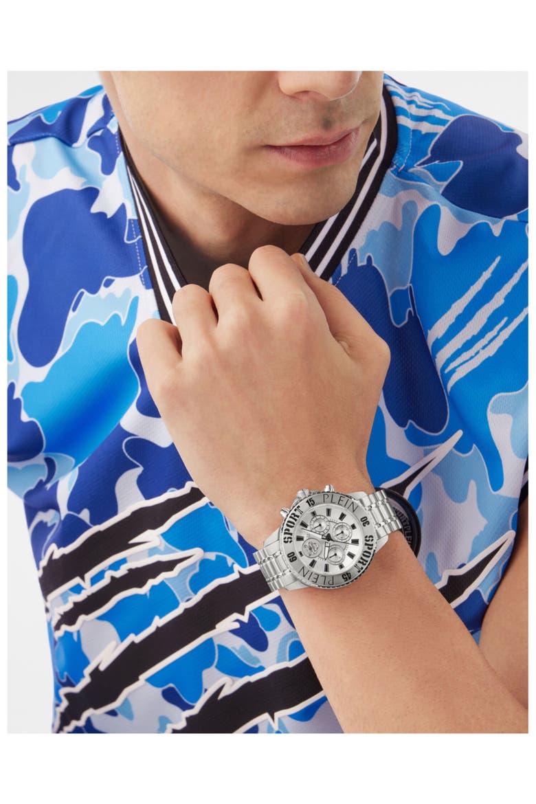 Glam Chronograph Watch, Alternate, color, STAINLESS STEEL