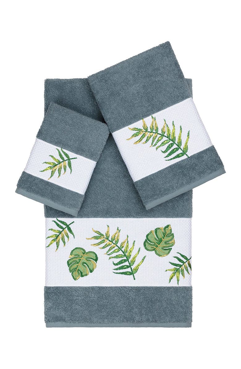 Linum Home Textiles Zoe 3-Piece Embellished Towel Set - Teal, Main, color, Teal