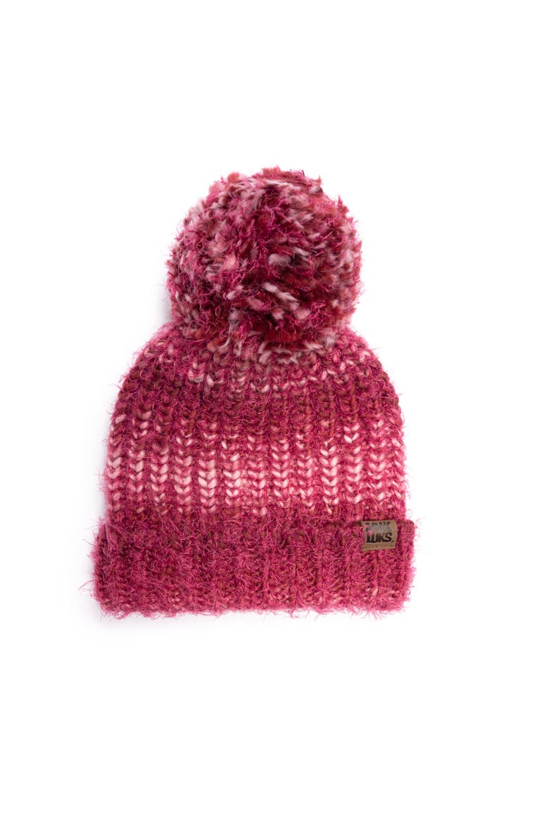 Women's Chunky Space Dye Eyelash Knit Beanie, Main, color, Berry Multi