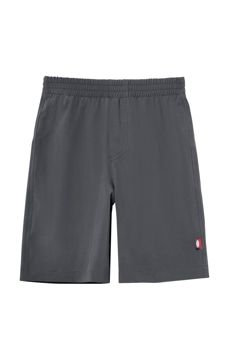 City Threads USA-Made Mens Soft Stretch UPF 50+ Recycled Polyester Below-the-Knee Printed Swim Board Shorts, Main, color, Charcoal