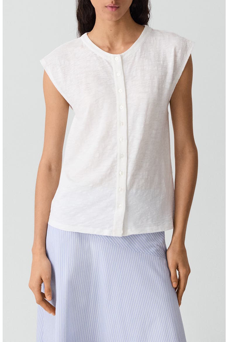 Organic Cotton Button-Up Vest, Main, color, WHITE