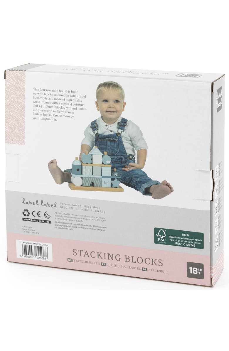 Label Label Stacking Blocks House Pink, Wooden & Colored Blocks, 18M+, Alternate, color, Multicolored