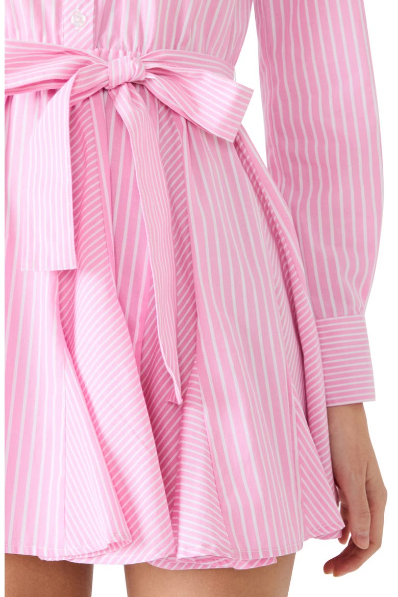 Lorelei Stripe Tie Waist Long Sleeve Minidress, Alternate, color, PINK TULLE