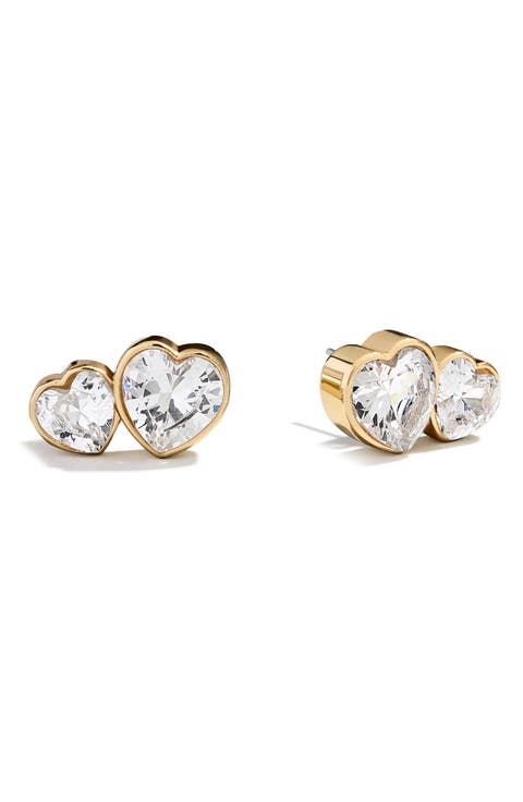 Kali Double Heart Stud Earrings
