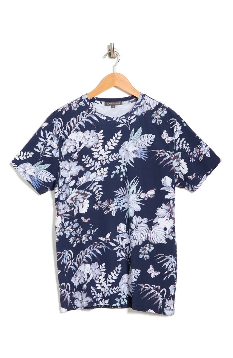 Slate & Stone Tropical Print Crewneck T-Shirt, Alternate, color,