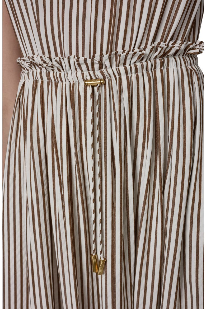 Sleeveless Stripe Midi Dress, Alternate, color, CREAM/ RUSS