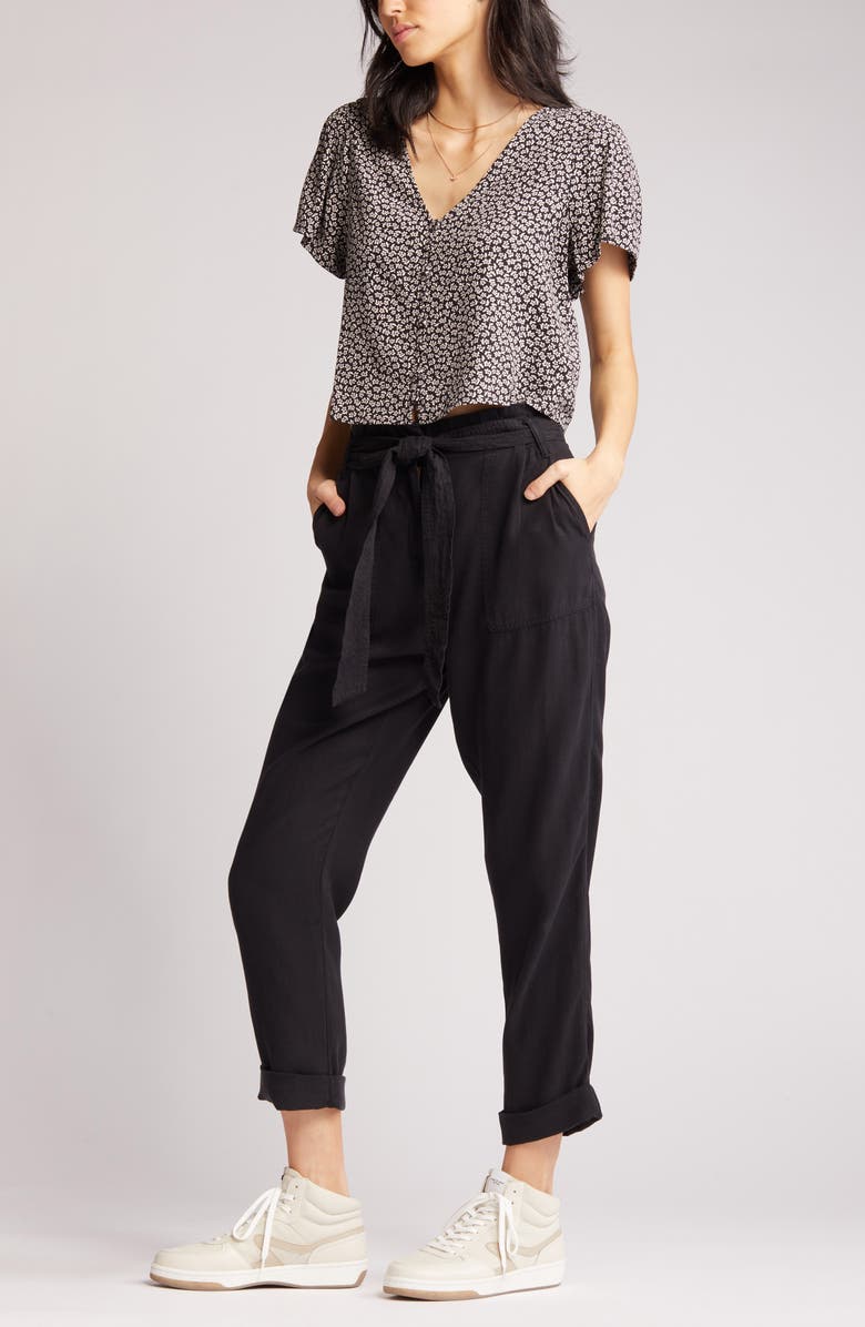 Treasure & Bond Paperbag Waist Pants, Main, color, 