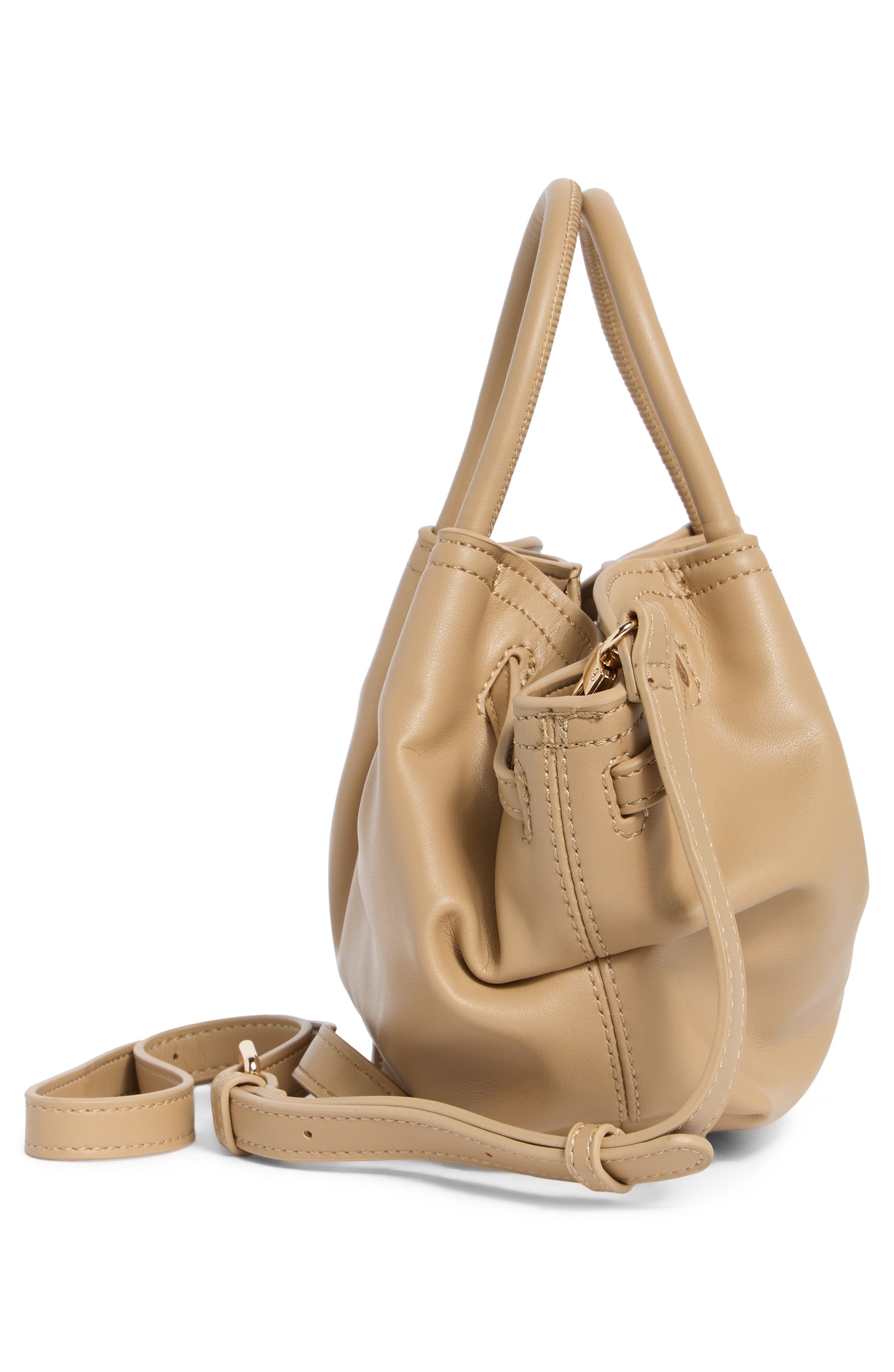 Faux Leather Top Handle Crossbody Bag, Alternate, color, TAN