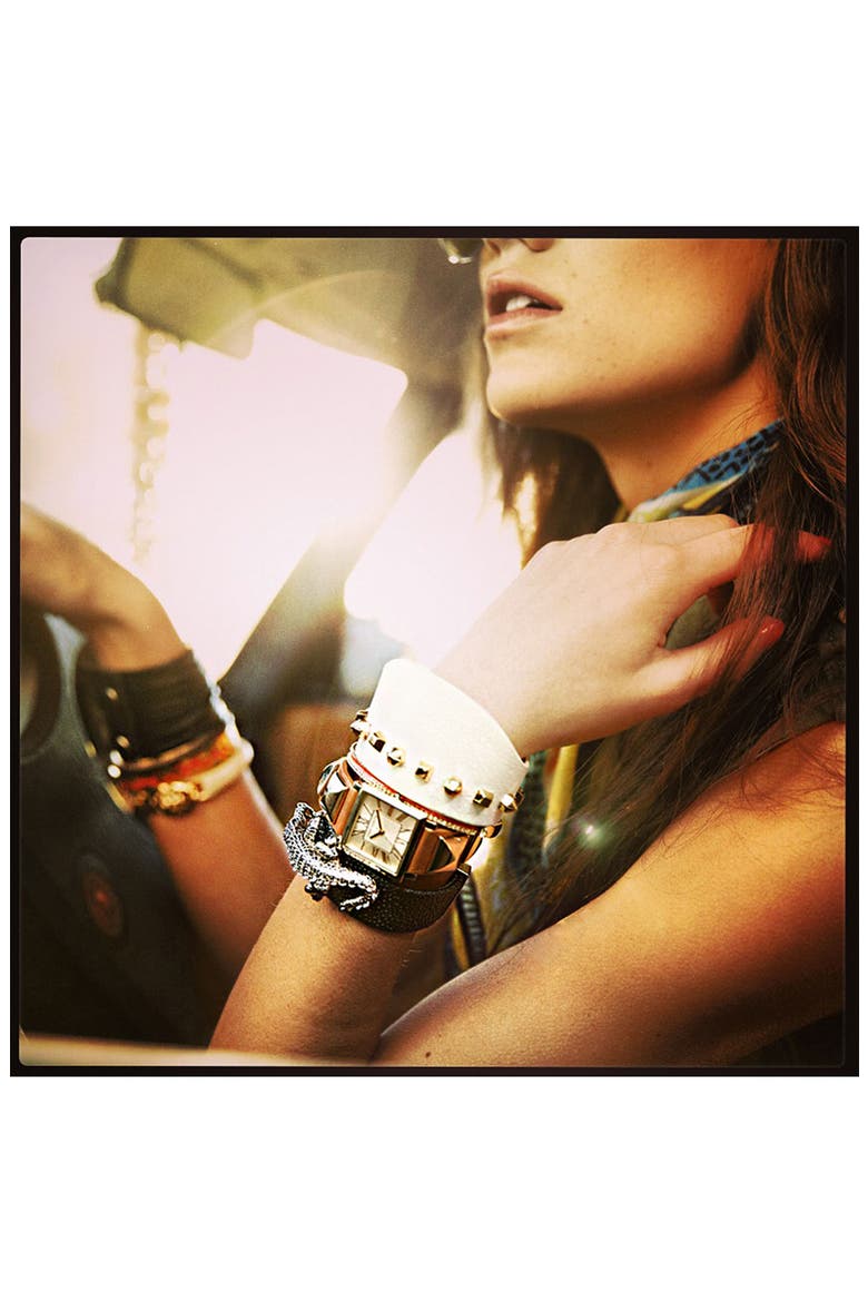 'Creature' Cuff, Alternate, color, ALLIGATOR- BLACK MULTI/ SILVER