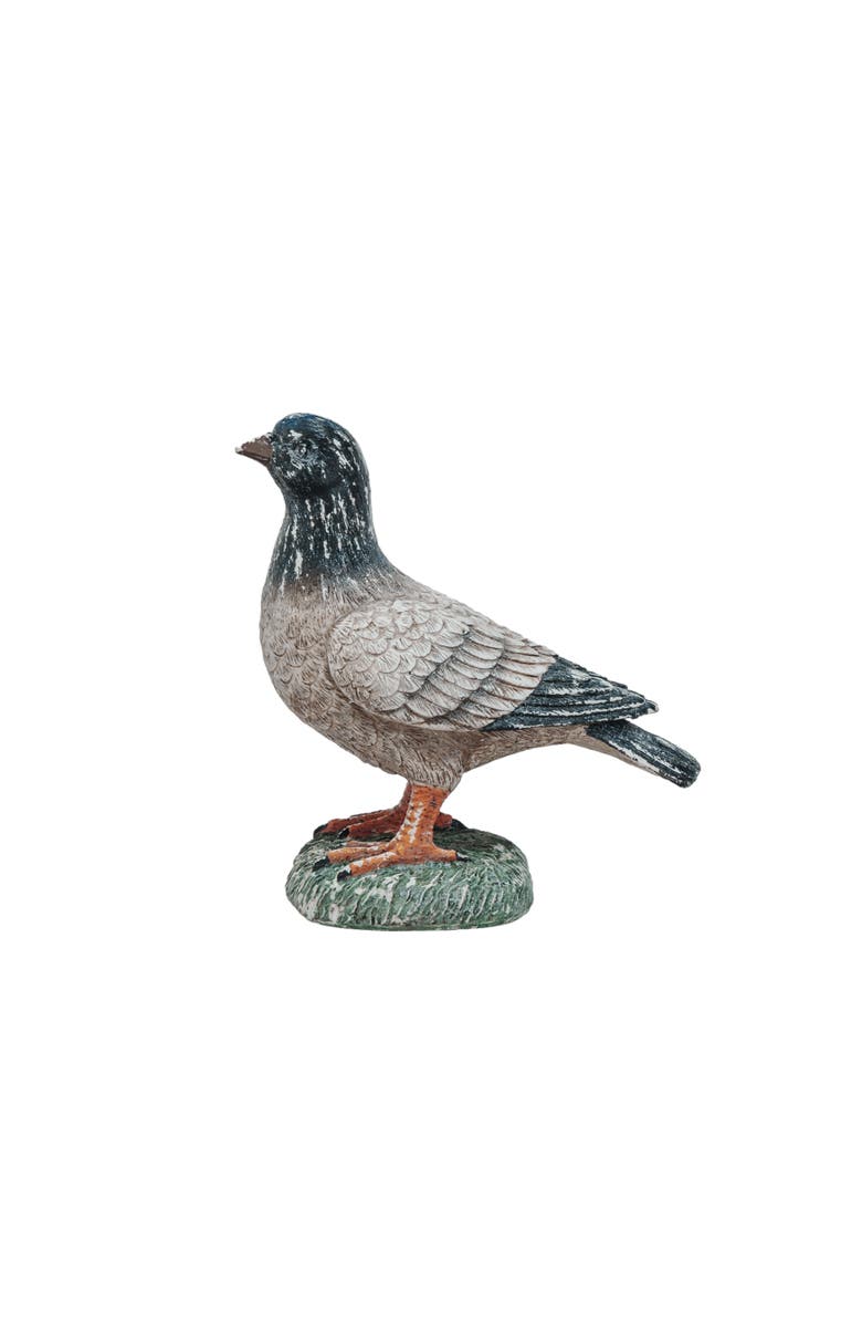 Storied Home Compact Pastoral Perch Resin Pigeon, Multicolor, Main, color, Grey