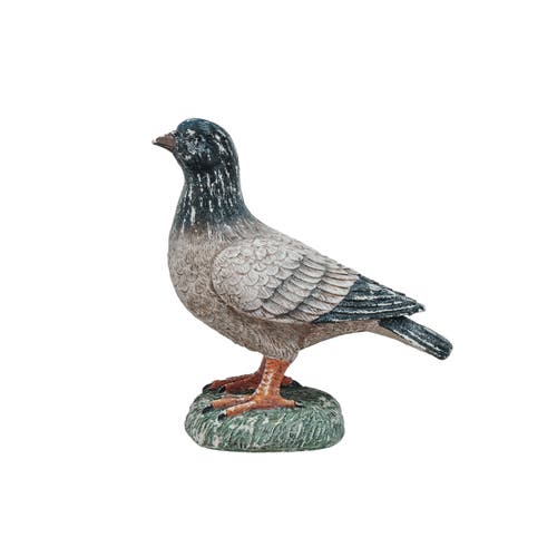 Storied Home Compact Pastoral Perch Resin Pigeon, Multicolor