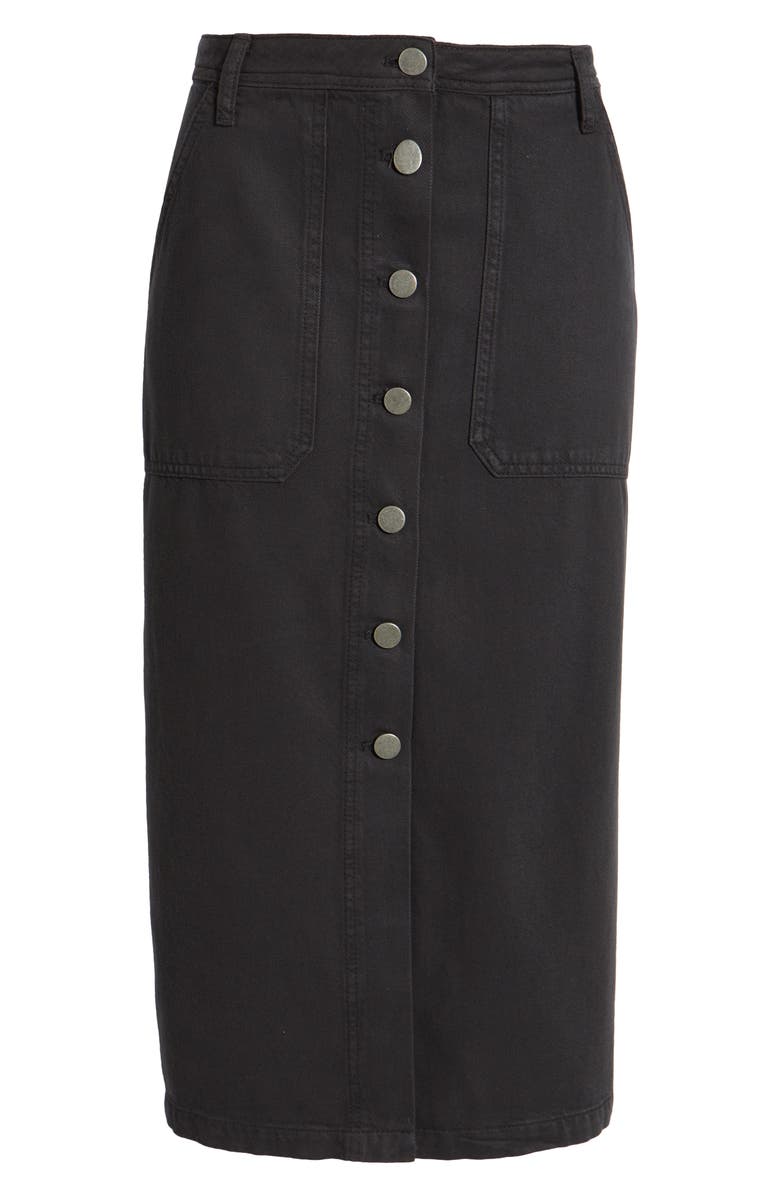 Treasure & Bond Button-Up Twill Midi Skirt, Alternate, color,