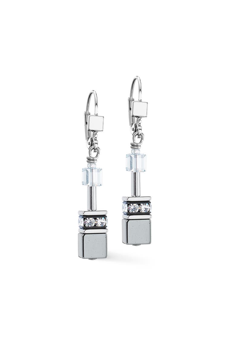 Geocube® Earrings, Main, color, Platinum