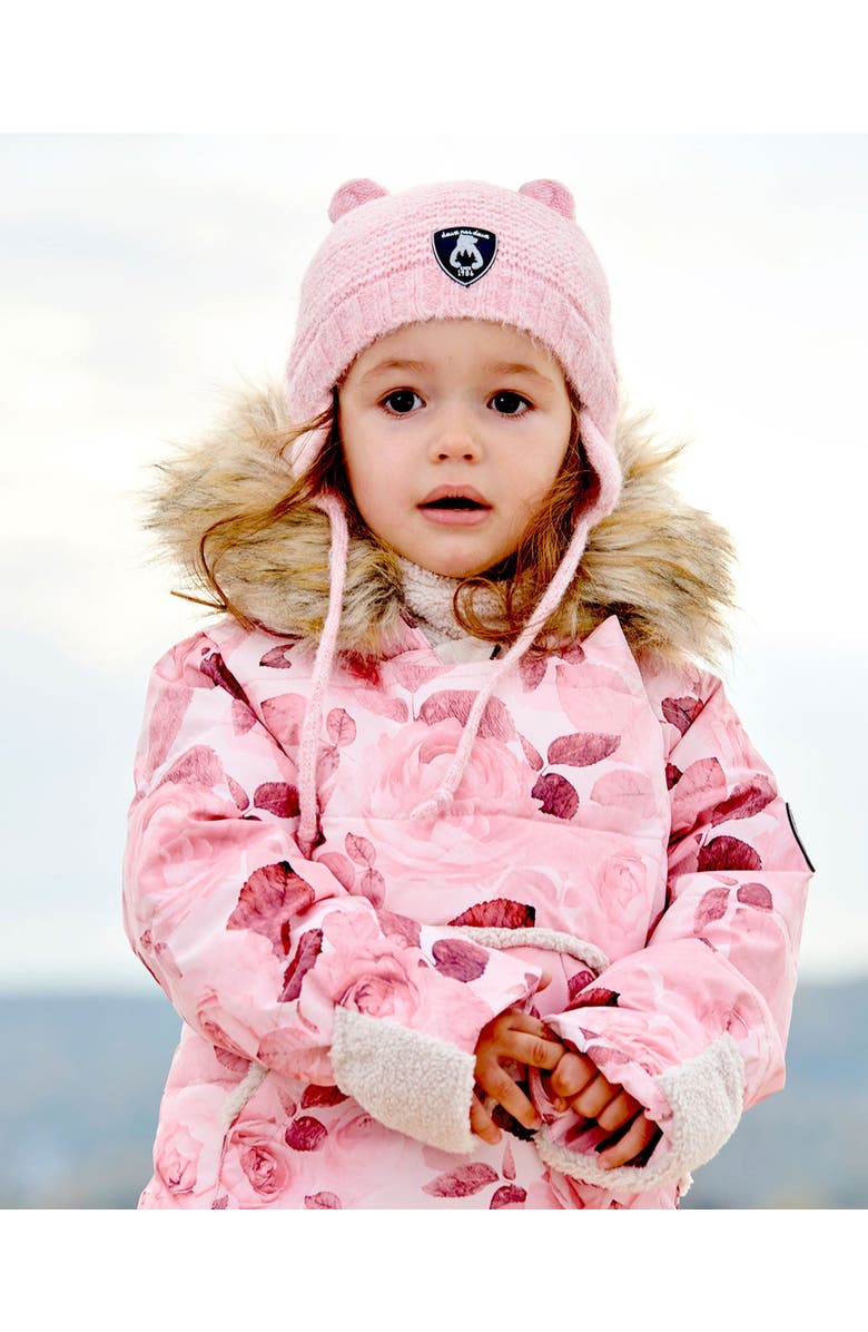 Deux par Deux Baby Girl's Knit Hat With Ears Pink, Alternate, color, 