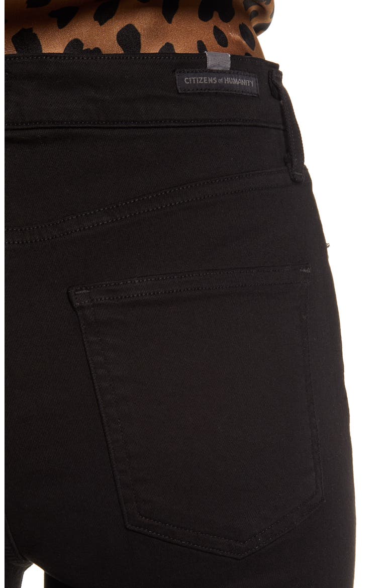 Harlow High Waist Ankle Slim Cut Jeans, Alternate, color, PLUSH BLACK