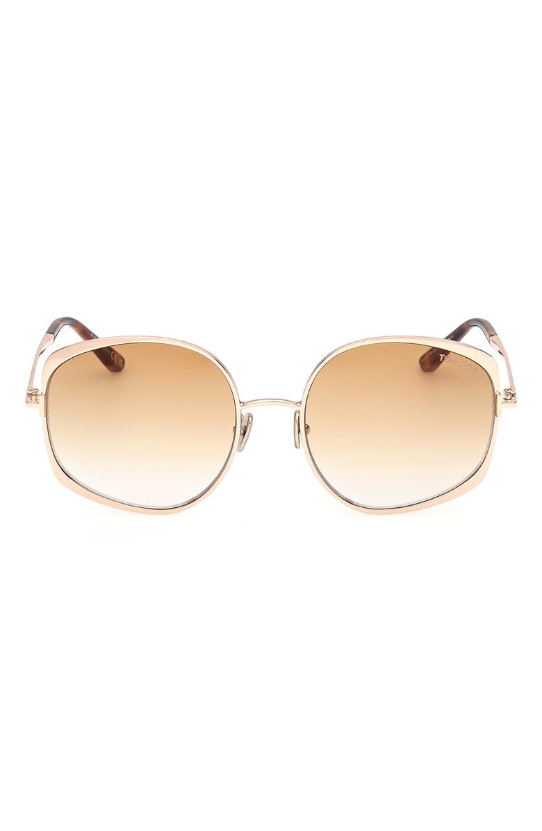 TOM FORD Abbey 58mm Round Sunglasses, Main, color, 