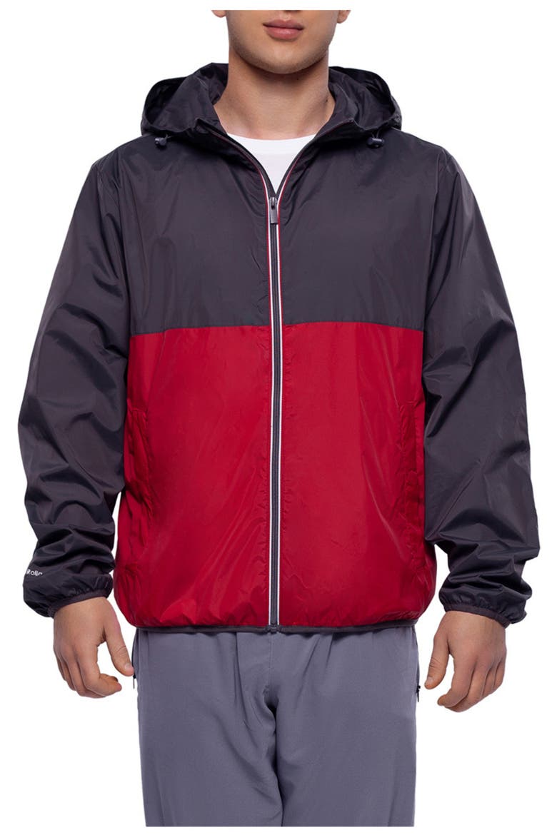 Packable Mesh lined Windbreaker, Main, color, Gray Red