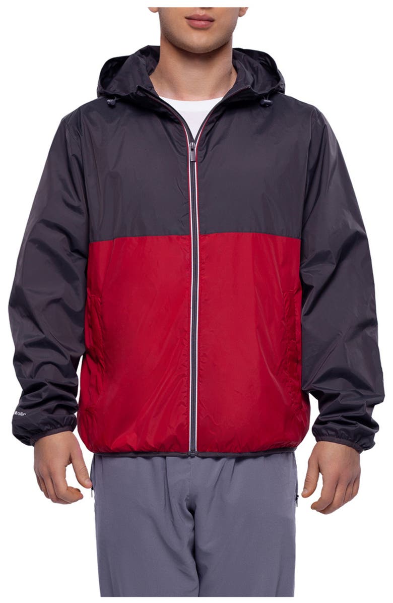 Rokka&Rolla Packable Mesh lined Windbreaker, Main, color, Gray Red
