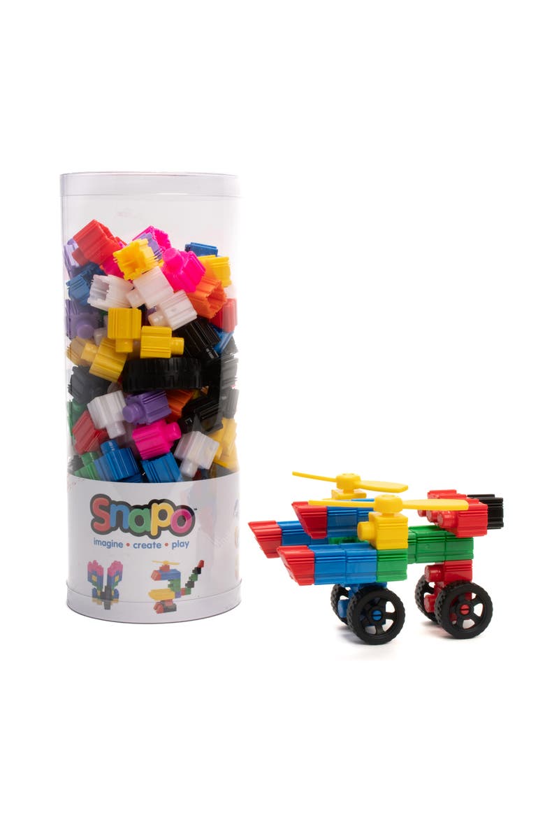 Snapo Creative Builder's 200 Piece Kit Building Blocks, Alternate, color, Multicolored