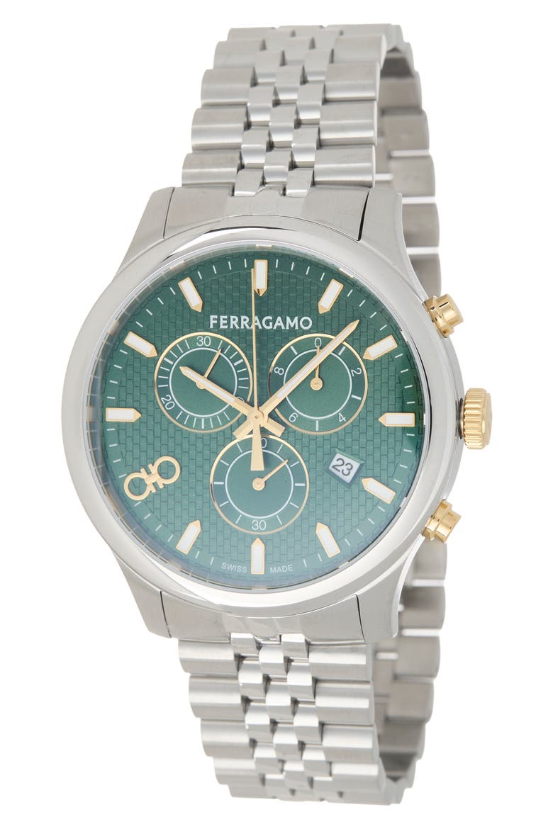 Duo Chronograph Bracelet Watch, 44mm, Main, color, STAINLESS STEEL