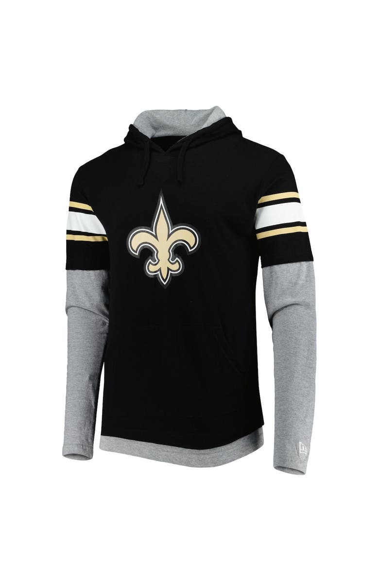 New Era Men's New Era Black New Orleans Saints Long Sleeve Hoodie T-Shirt, Alternate, color, Black