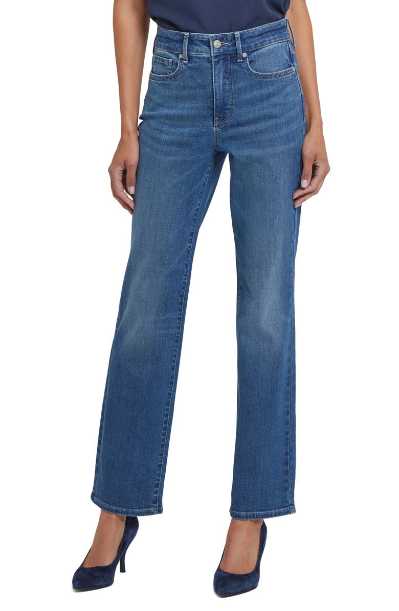 NYDJ Marilyn High Waist Straight Leg Jeans, Main, color, Lake Notre Dame