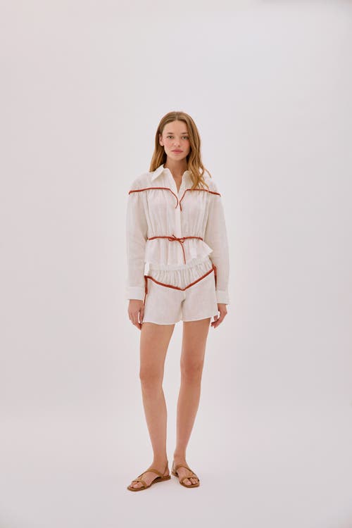 Labeca London Colette Linen Tie Shirt in Ecru  product