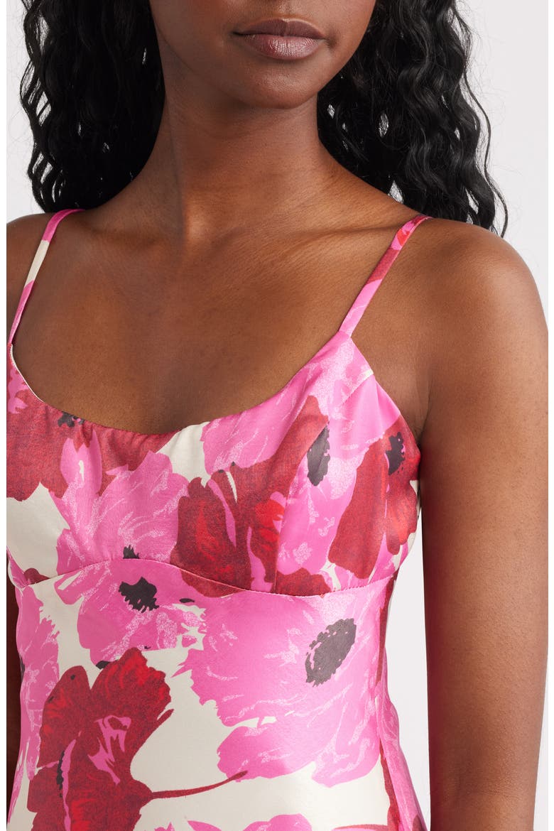 Faye Floral Print Slipdress, Alternate, color, FUCHSIA FLORAL