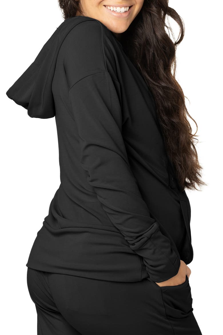 Maternity & Nursing Hoodie, Alternate, color, BLACK