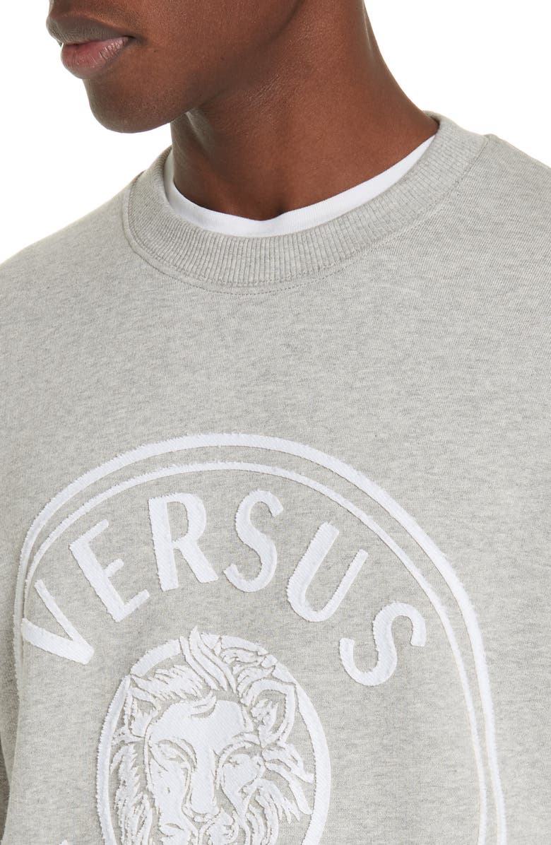 VERSUS Versace Appliqué Lion Logo Sweatshirt, Alternate, color, 