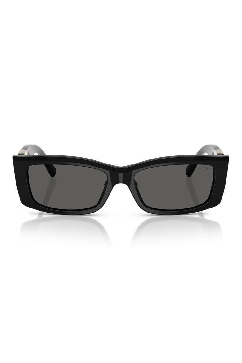 54mm Rectangular Sunglasses, Main, color, BLACK / DARK GREY