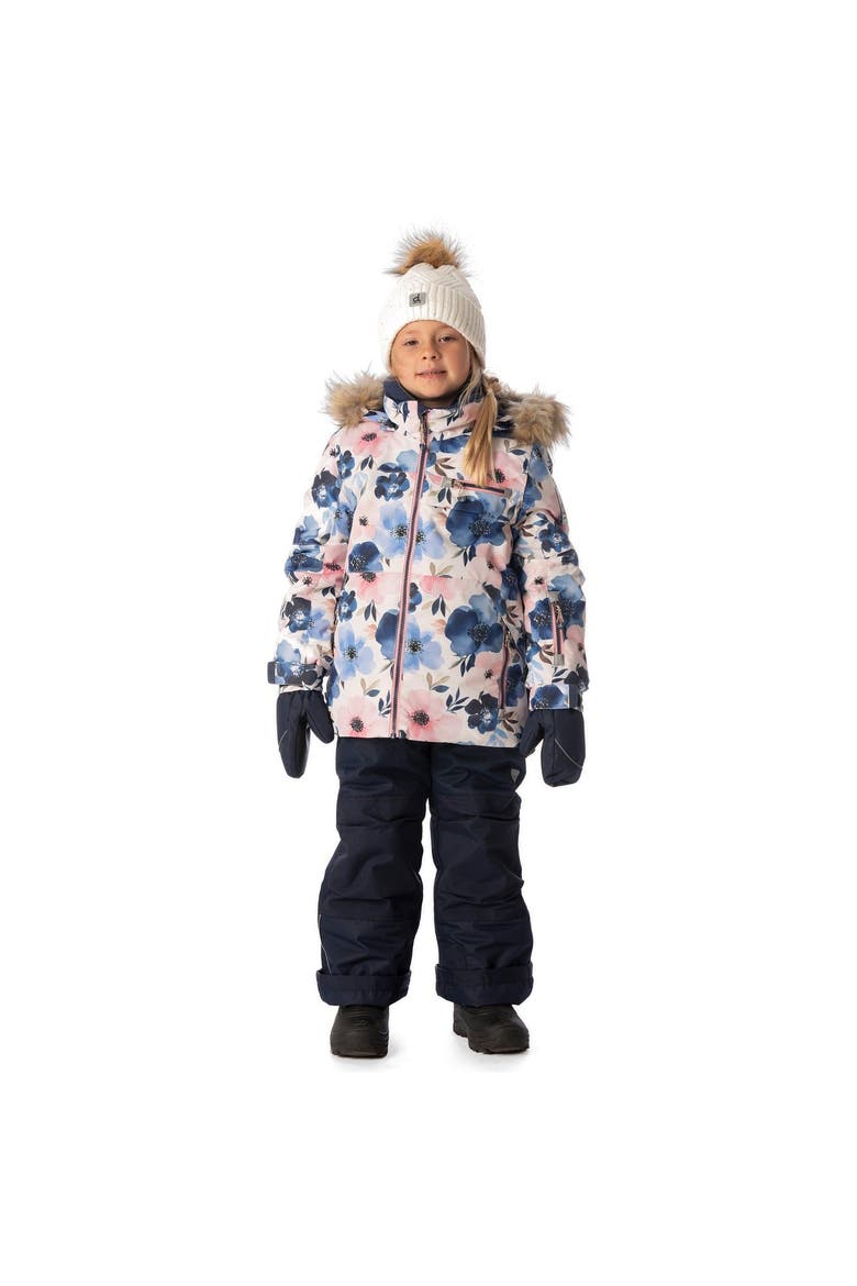 Two Piece Play Snowsuit Multicolored Line Print, Alternate, color, Watercolor Flower Print