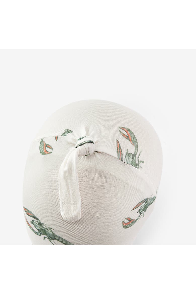 Luxe Stretch Newborn Gown and Hat Set, Alternate, color, Mint Lobster