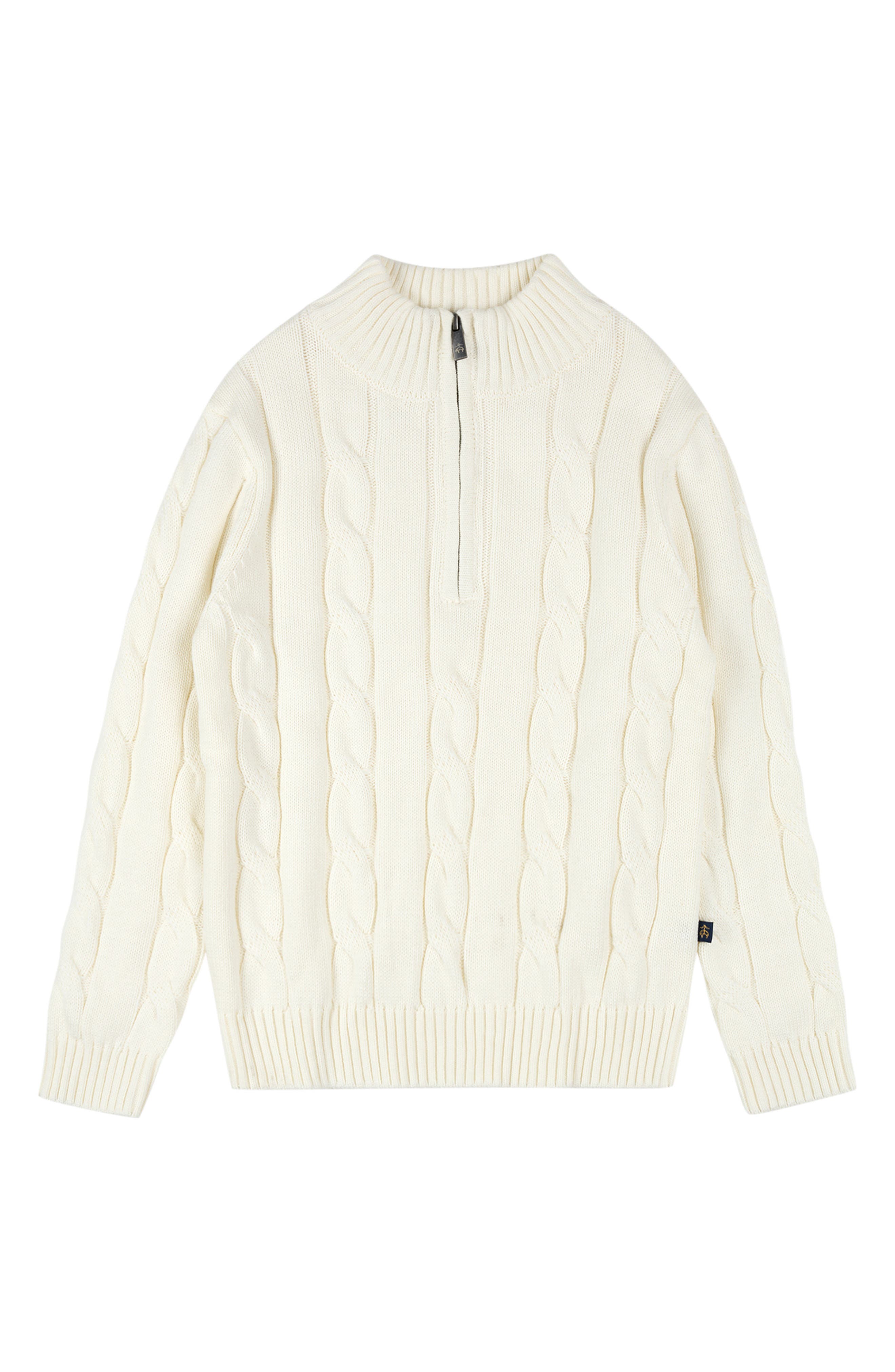 Brooks Brothers Kids' Cable Stitch Quarter Zip Pullover