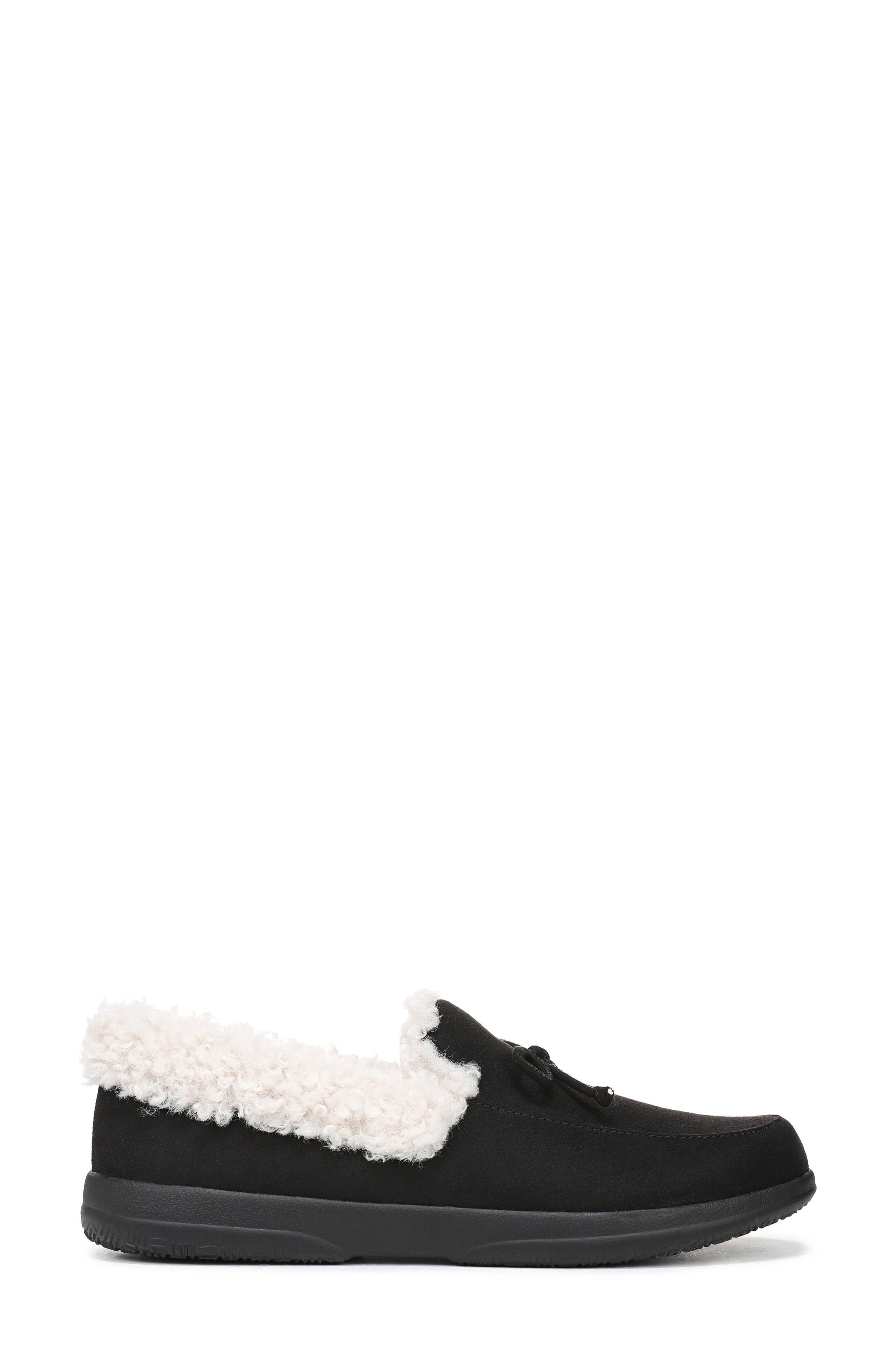 Vionic Claribel Faux Shearling Lined Slipper, Alternate, color, Black