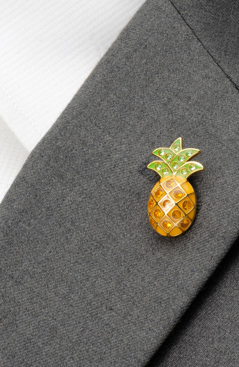 Cufflinks, Inc. Pineapple Lapel Pin, Alternate, color, 