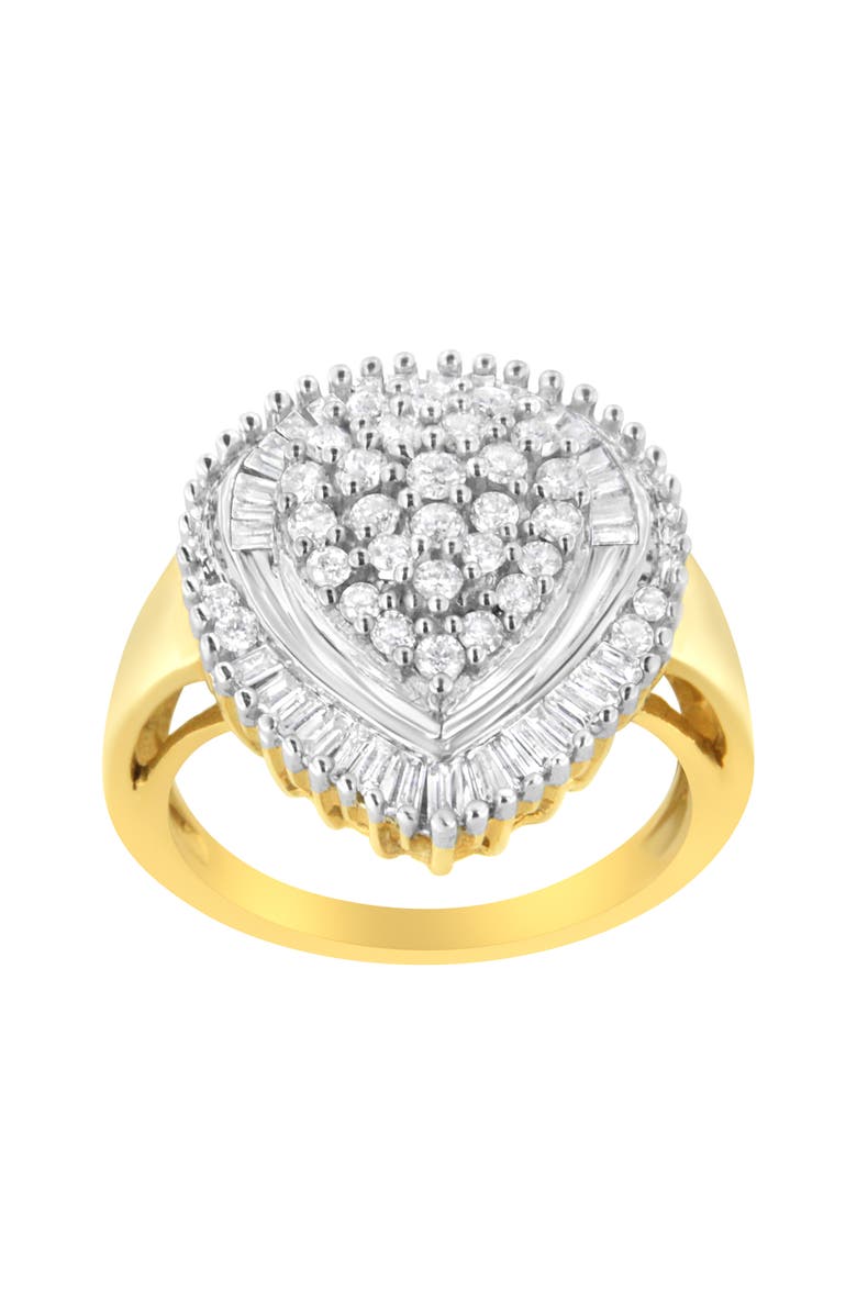 Haus of Brilliance 10K Yellow Gold 1.0 Cttw Diamond Oval Shaped Cluster Ring, Alternate, color, Yellow Gold