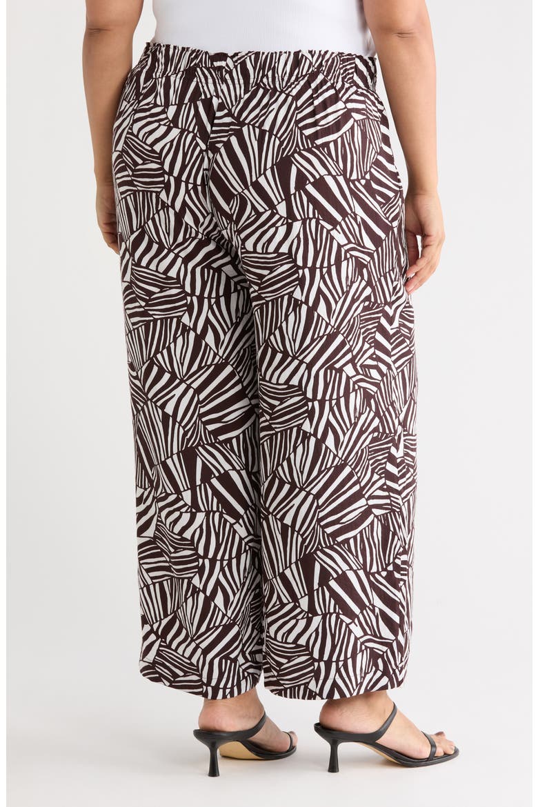 Printed Wide Leg Pants, Alternate, color, CHOCOLATE PATCHWORK STRIPE