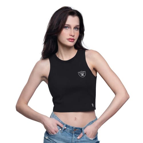 Starter Black Las Vegas Raiders Show Up Cropped Tank Top