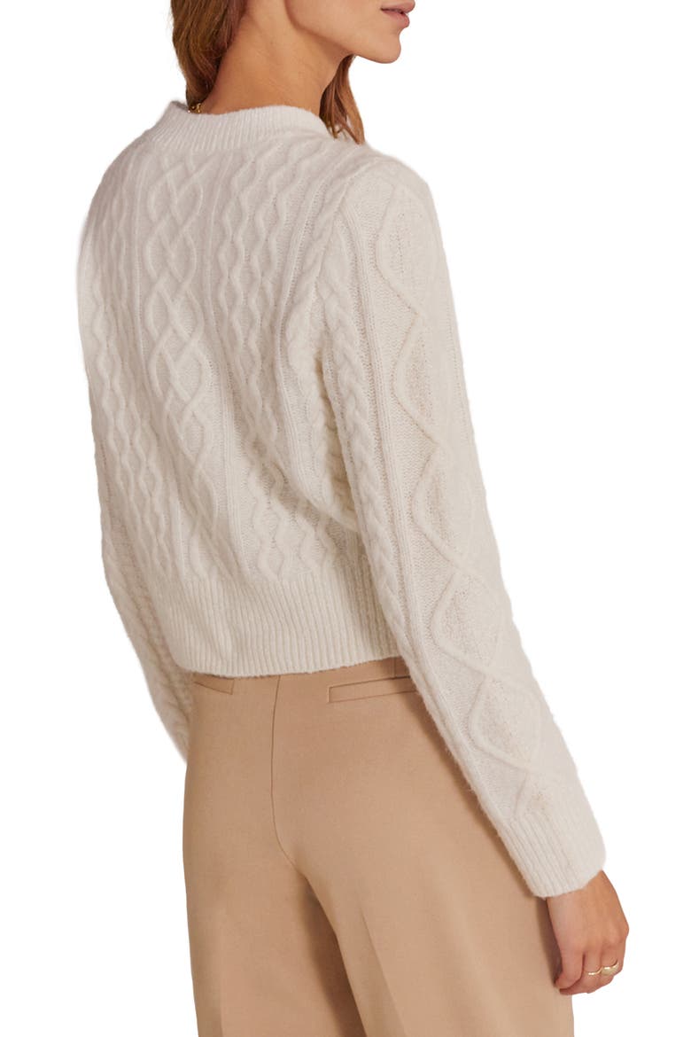 Wool & Cashmere Blend Cable Cardigan, Alternate, color, WHITE