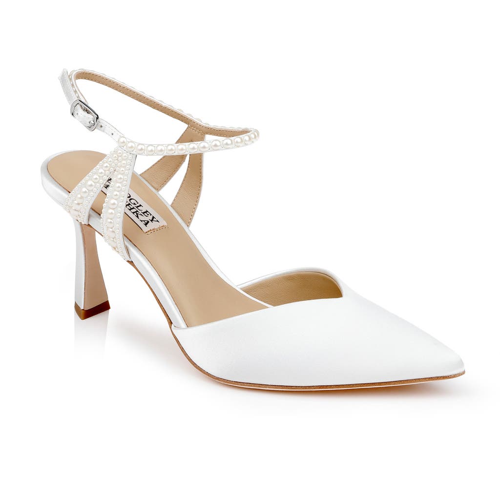 BADGLEY MISCHKA BADGLEY MISCHKA COLLECTION DESTINEE ANKLE STRAP POINTED TOE PUMP
