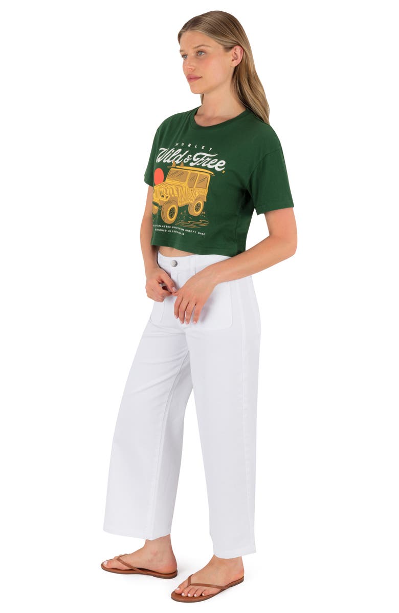 Hurley Wild & Free Boxy Cotton Crop T-Shirt, Alternate, color, Eden
