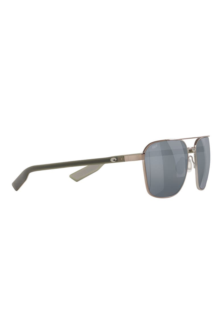 Wader 58mm Polarized Pilot Sunglasses, Alternate, color, GUNMETAL / GRAY SILVER 580P